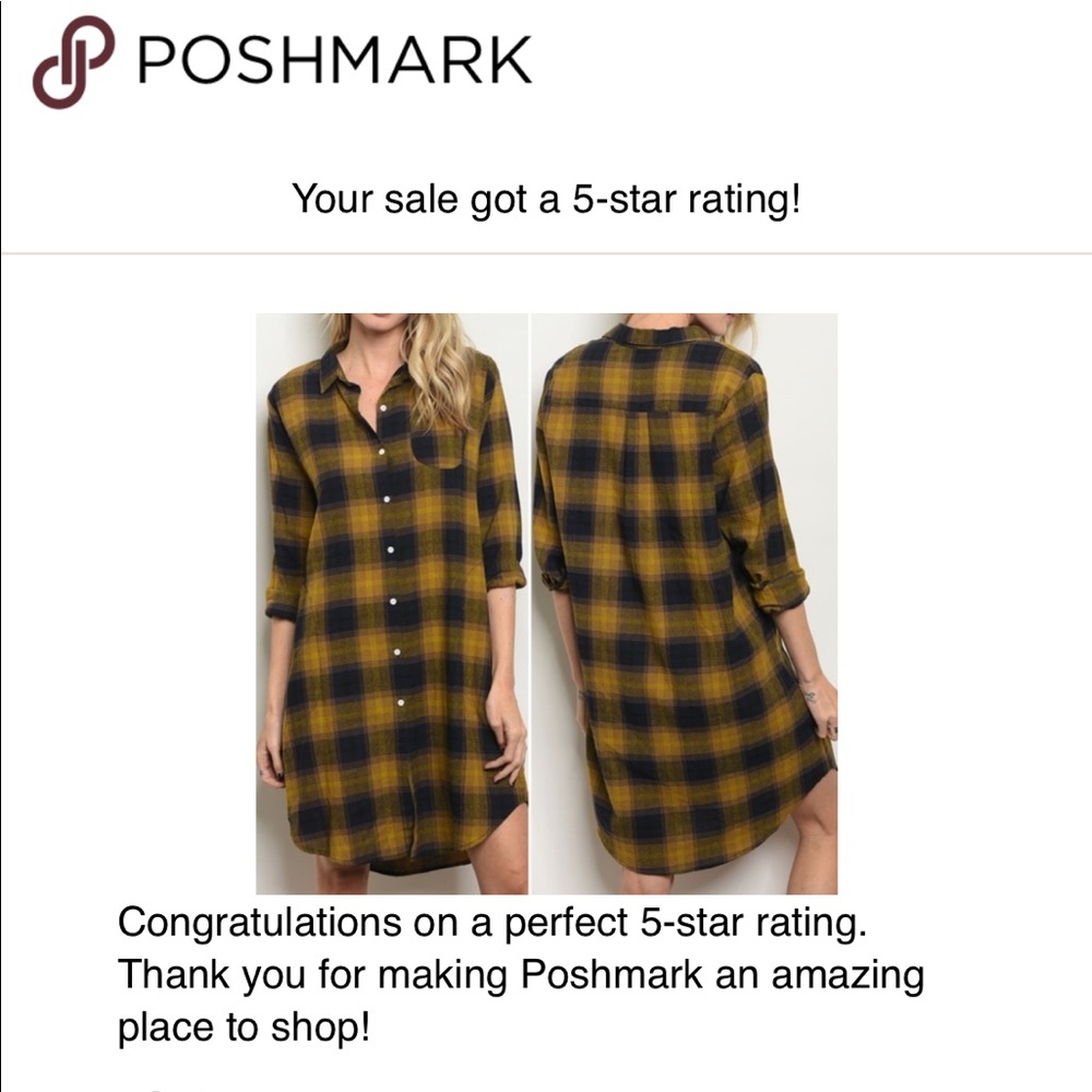 LAST size L!  NAVY MUSTARD BUTTON DOWN DRESS - Picture 4 of 5